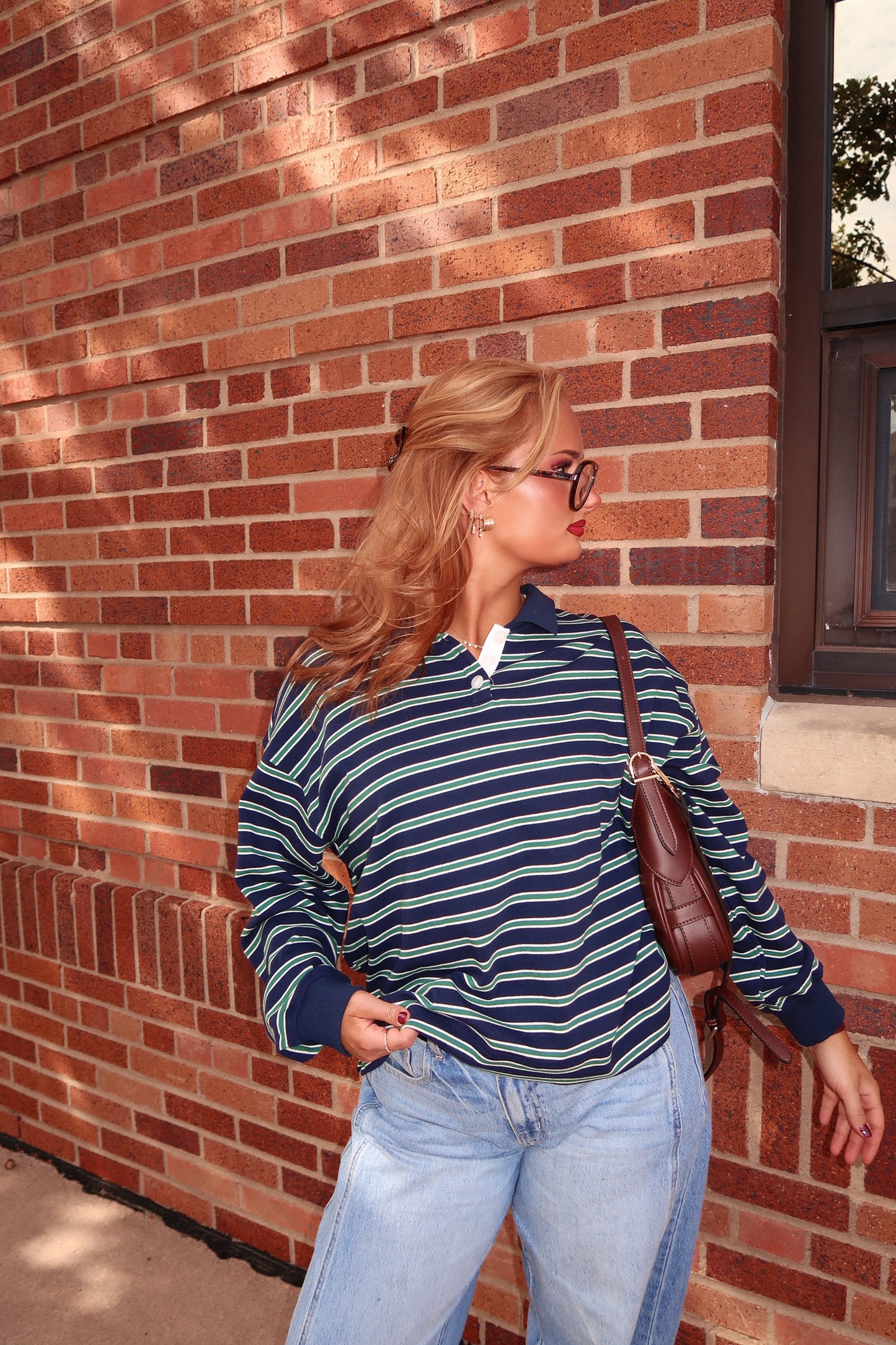 The Oxford Rugby Polo - Navy/Green RESTOCK
