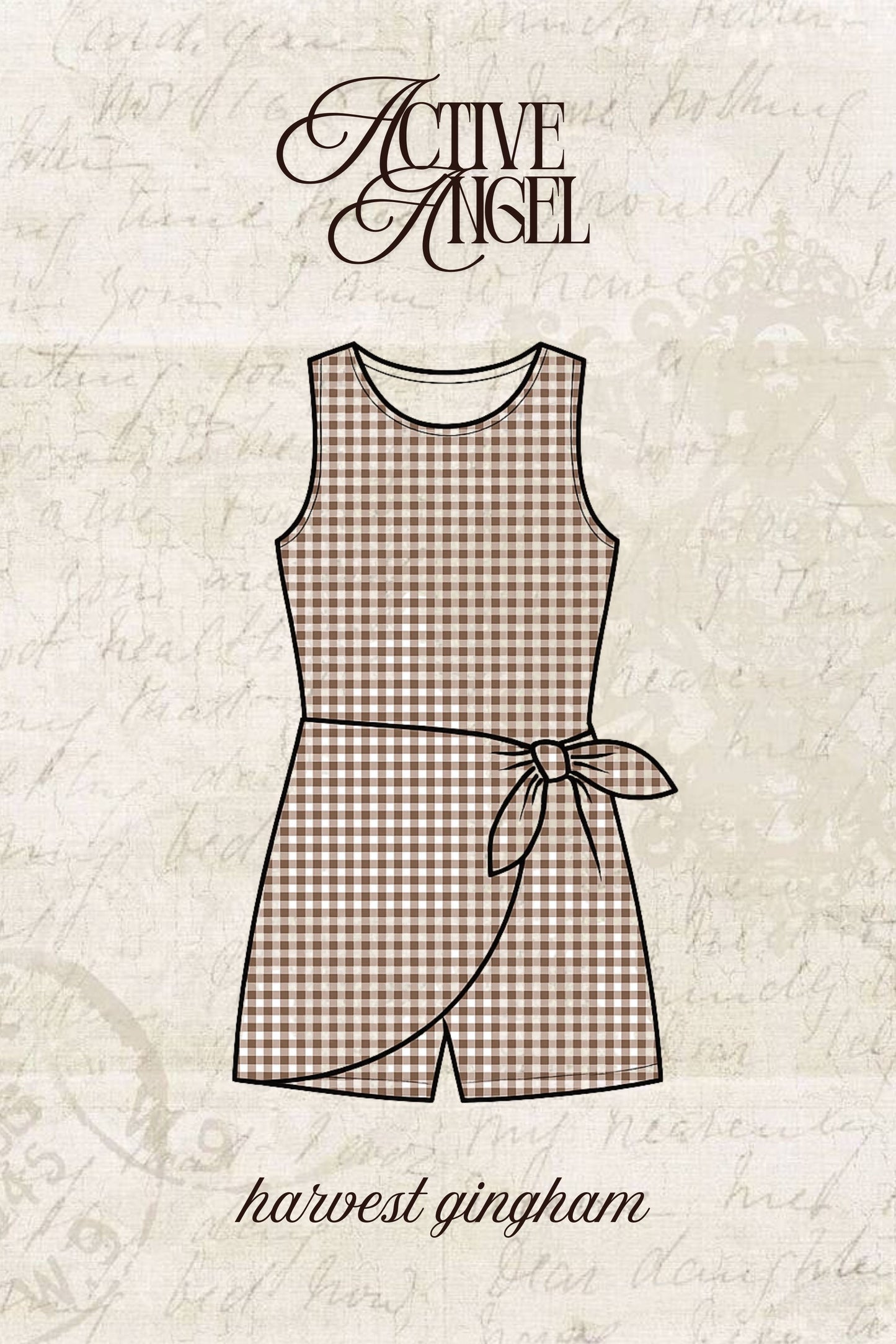 Active Angel Skortsie - Brown Gingham