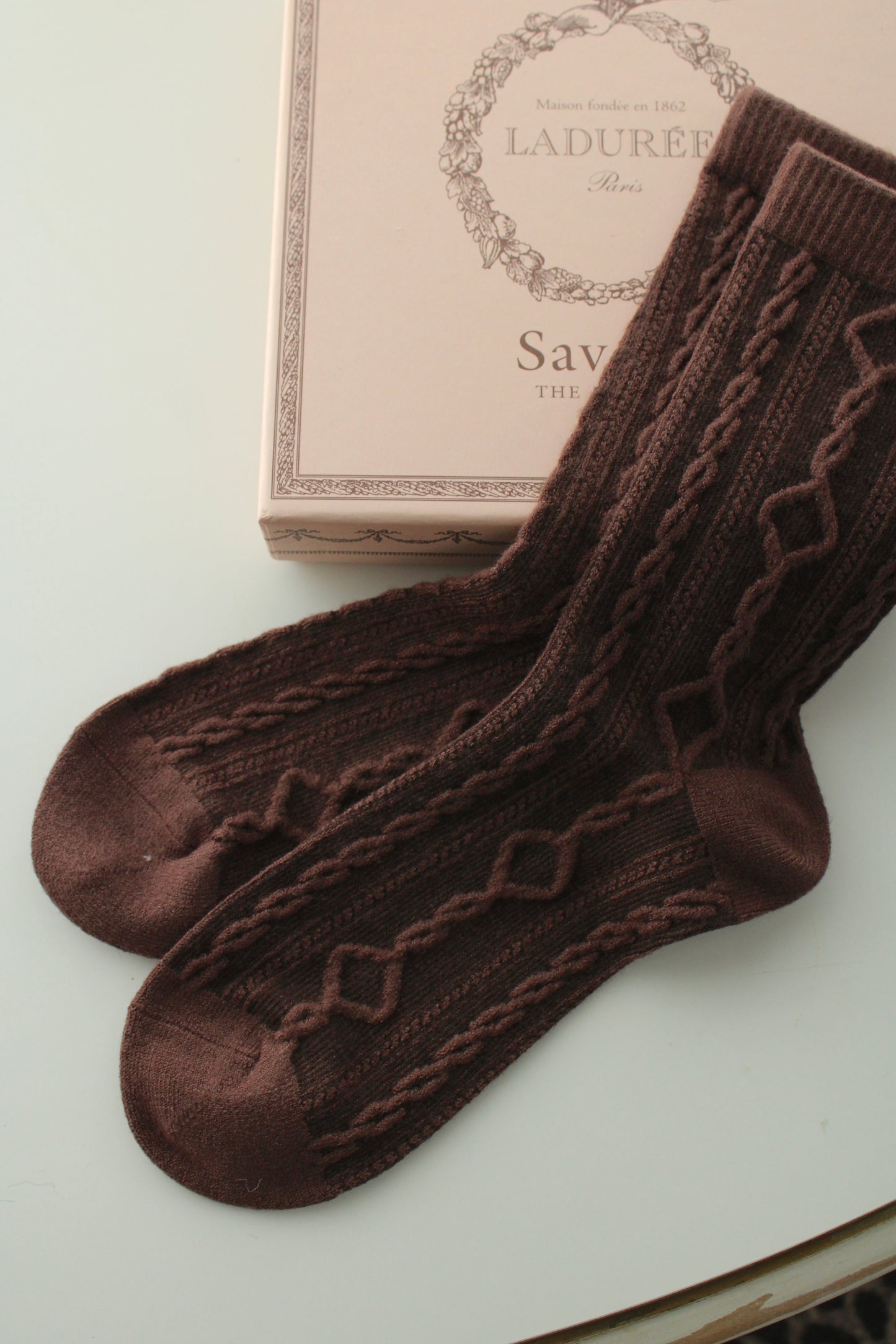 Gilmore Cable Knit Socks - Espresso RESTOCK