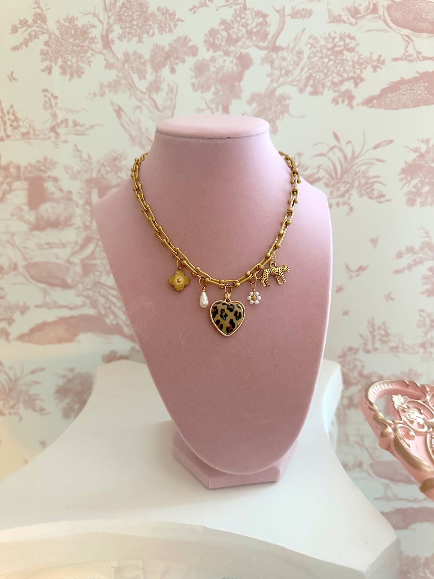 Cheetah Lover Charm Necklace