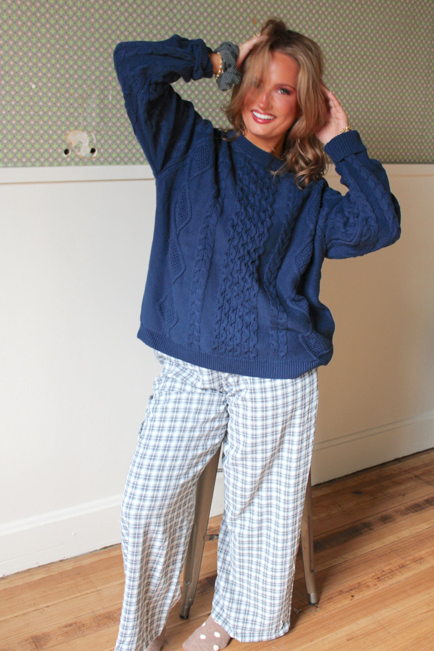 The Rory Cable Knit - Navy