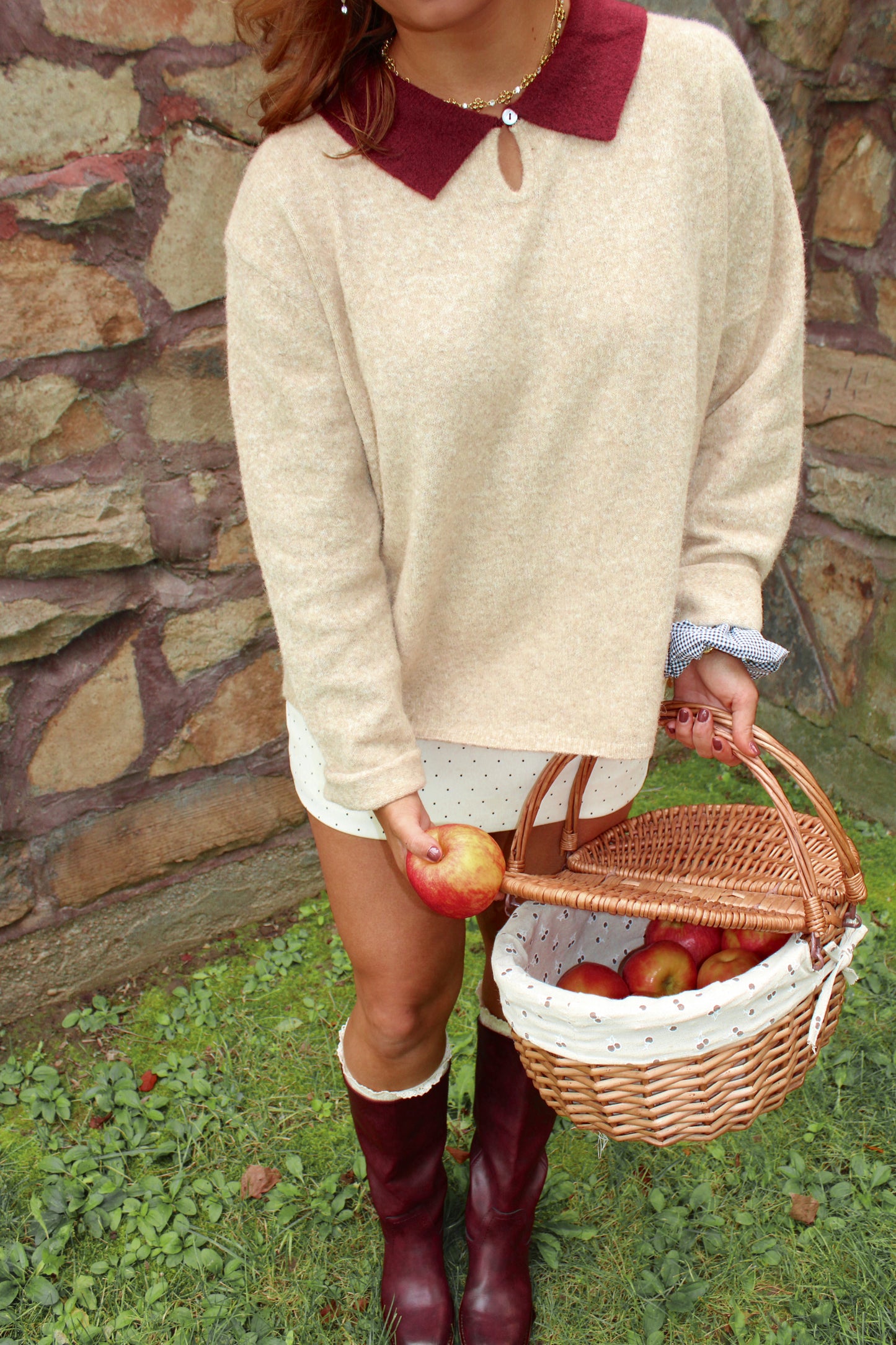 The Wentworth Polo Knit - Caramel Apple