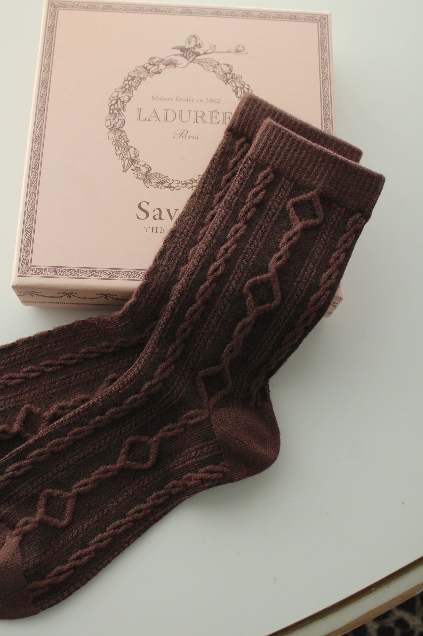 Gilmore Cable Knit Socks - Espresso RESTOCK