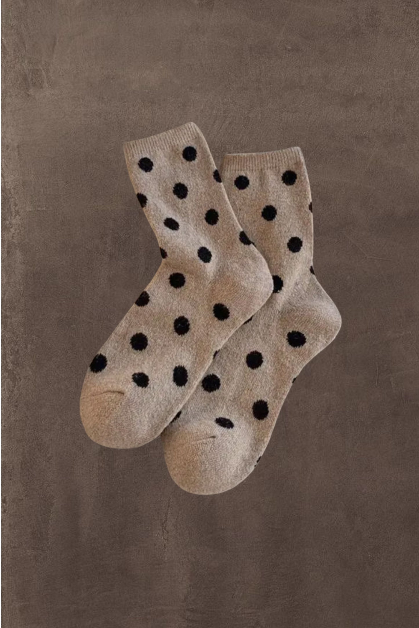 Café Dot Socks - Tan & Black