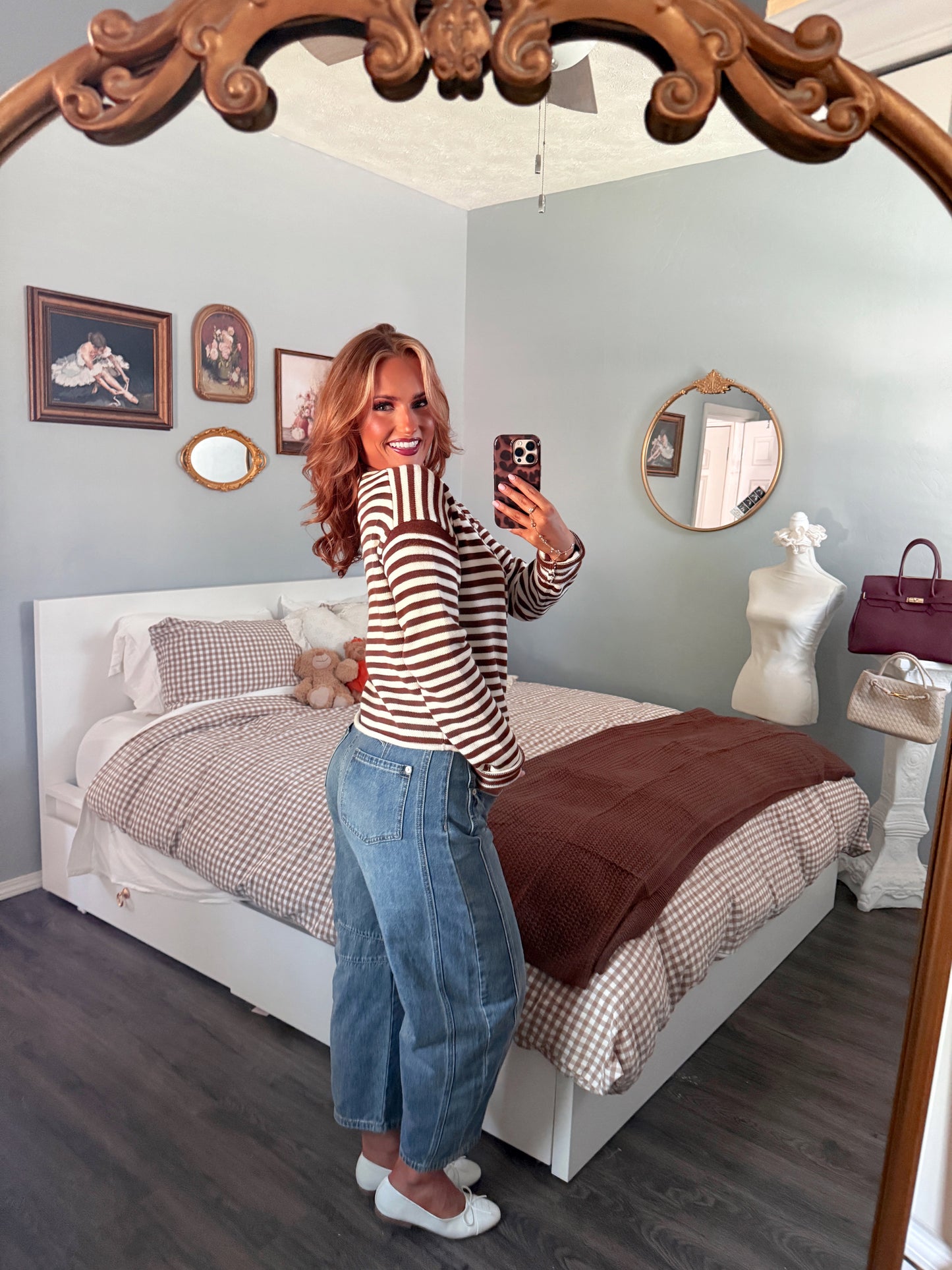 The Ashford Stripe Mockneck - Chocolate
