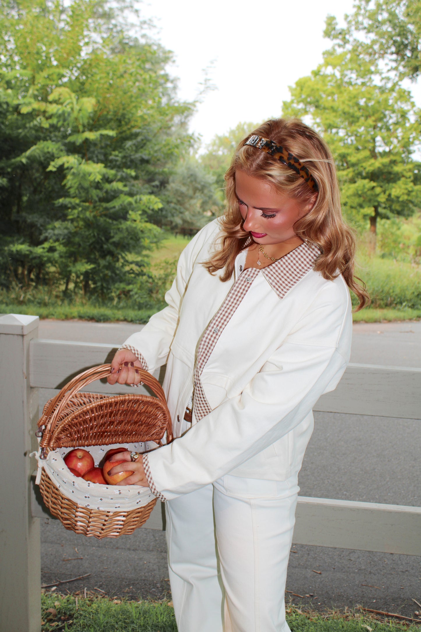The Orchard Lane Jacket – Cream Gingham