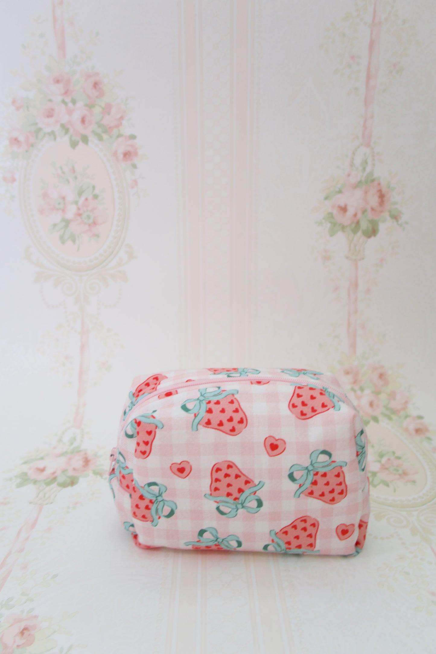 Strawberry Soirée Makeup Bag - Small