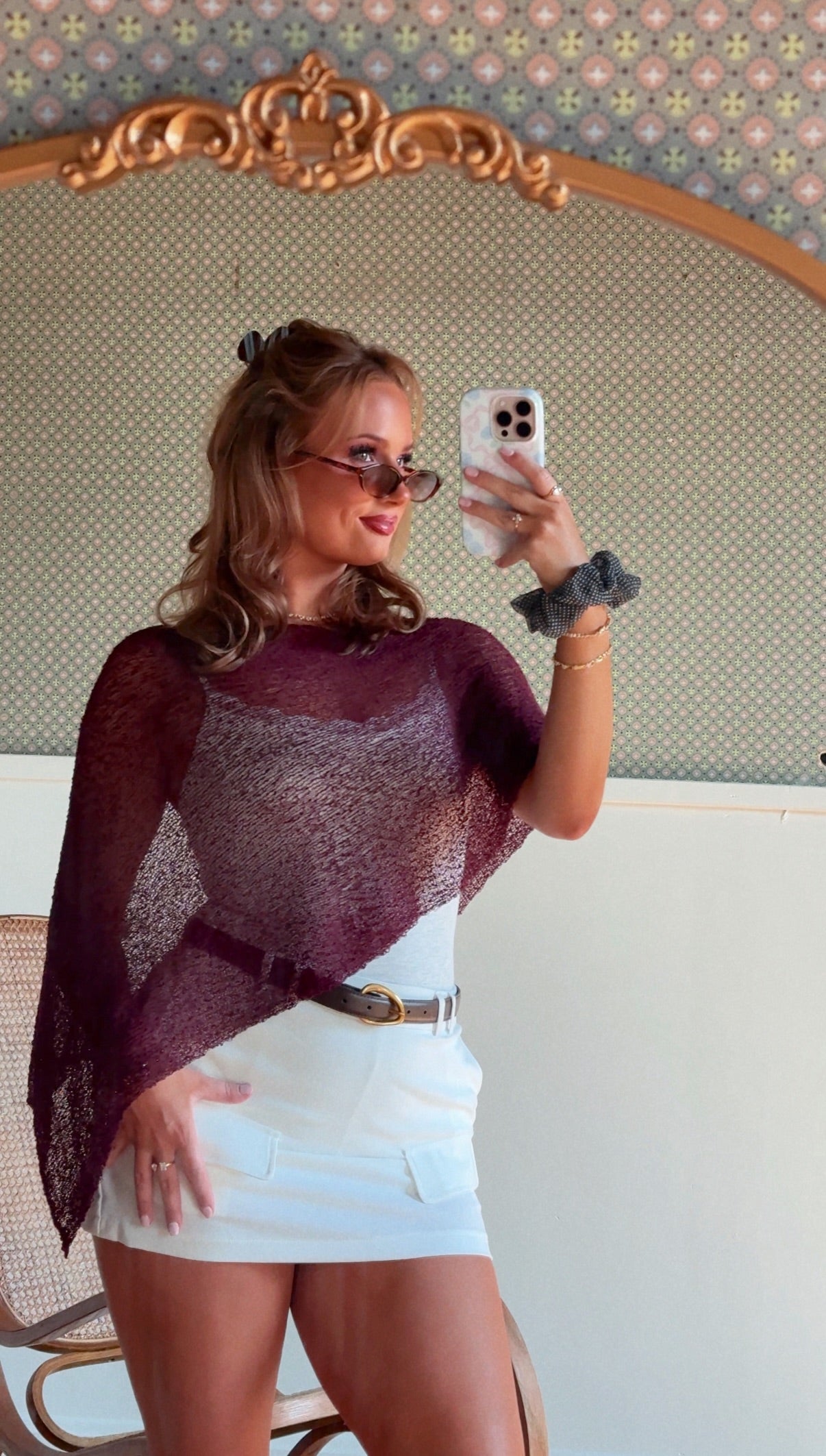 The Angel Veil Poncho - Bordeaux Whisper 9.12 PREORDER