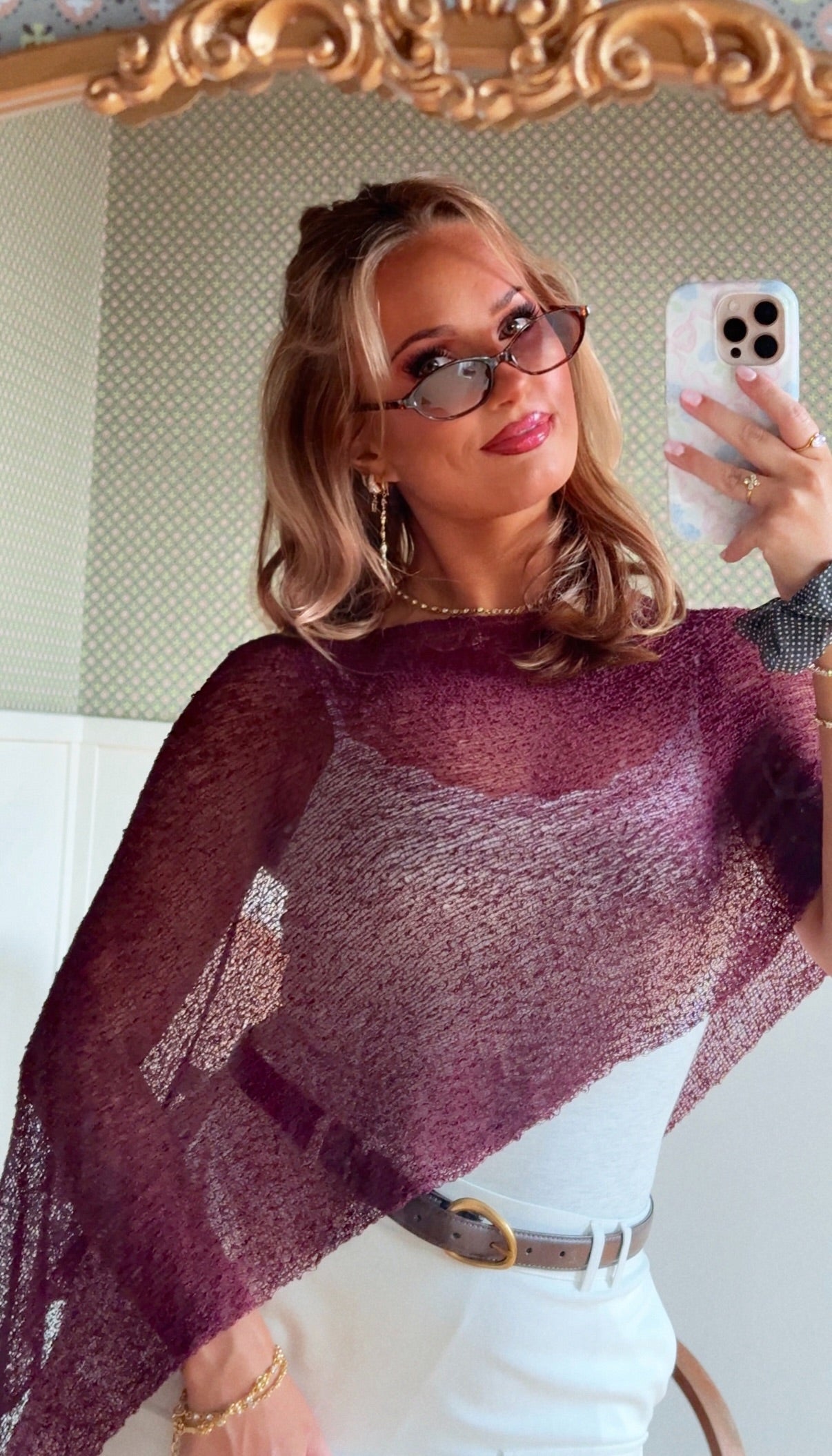 The Angel Veil Poncho - Bordeaux Whisper 9.12 PREORDER