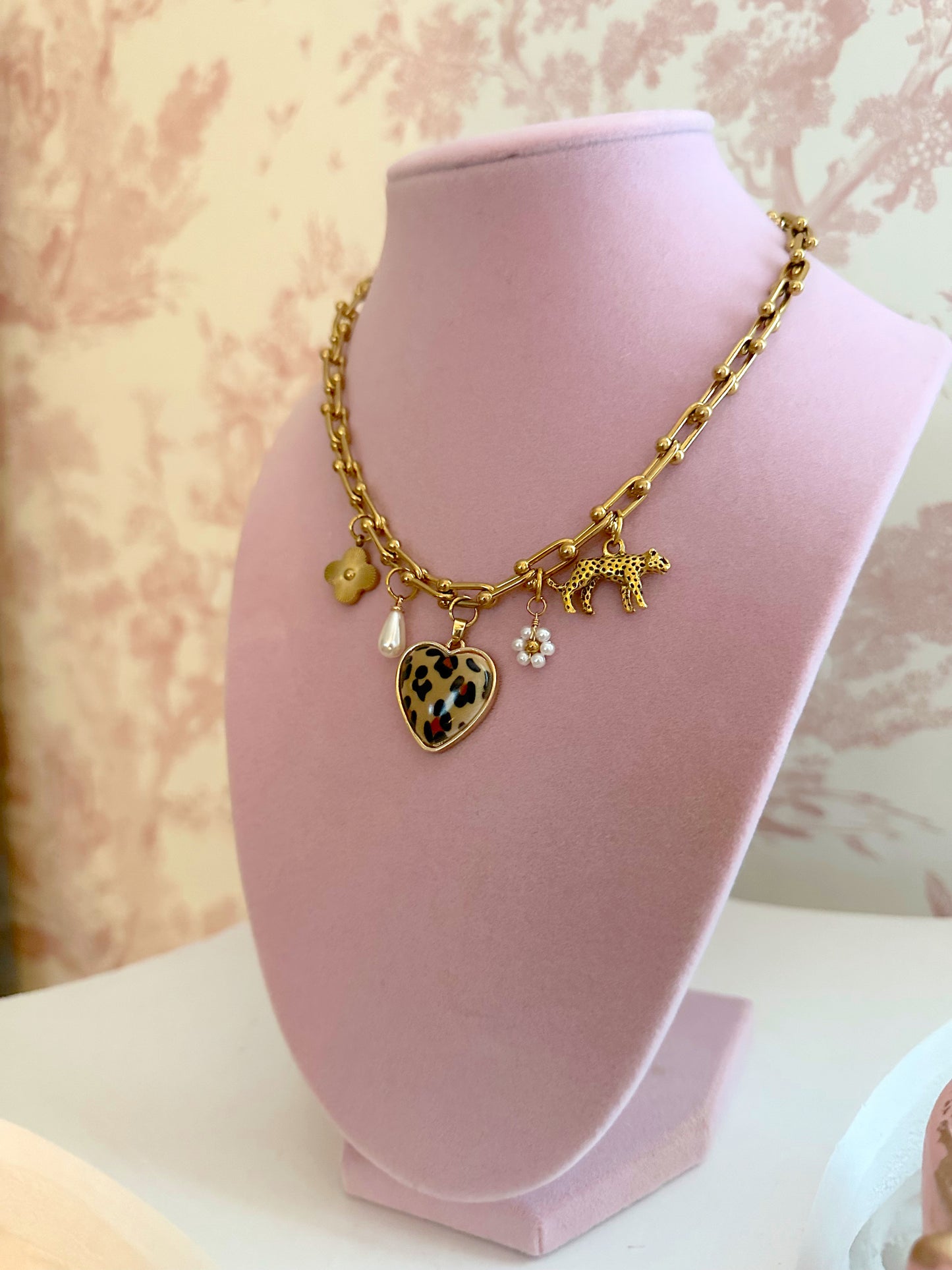 Cheetah Lover Charm Necklace