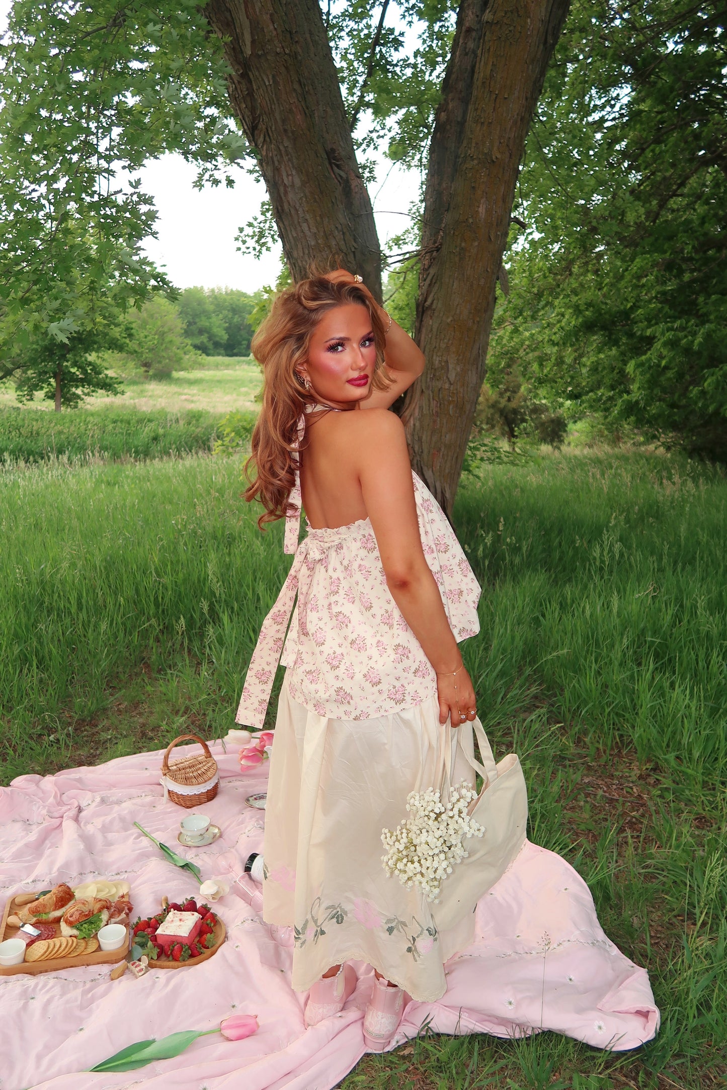Cream Tea Blossoms Top