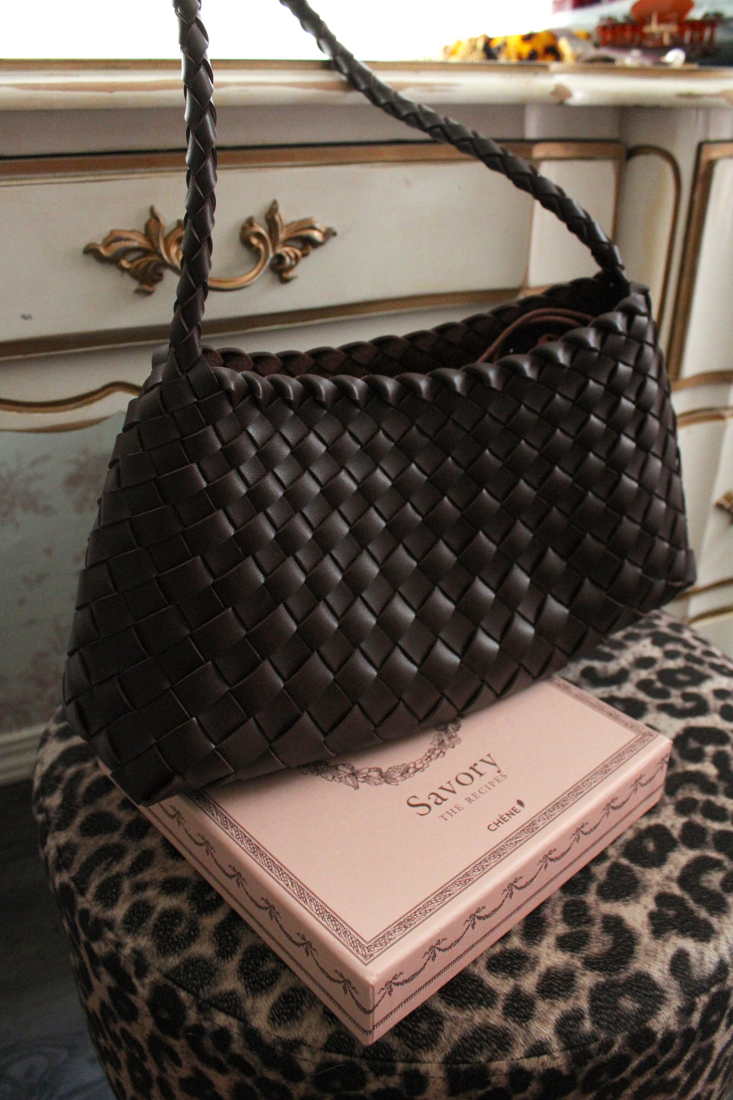 Le Chocolat Woven Shoulder Bag