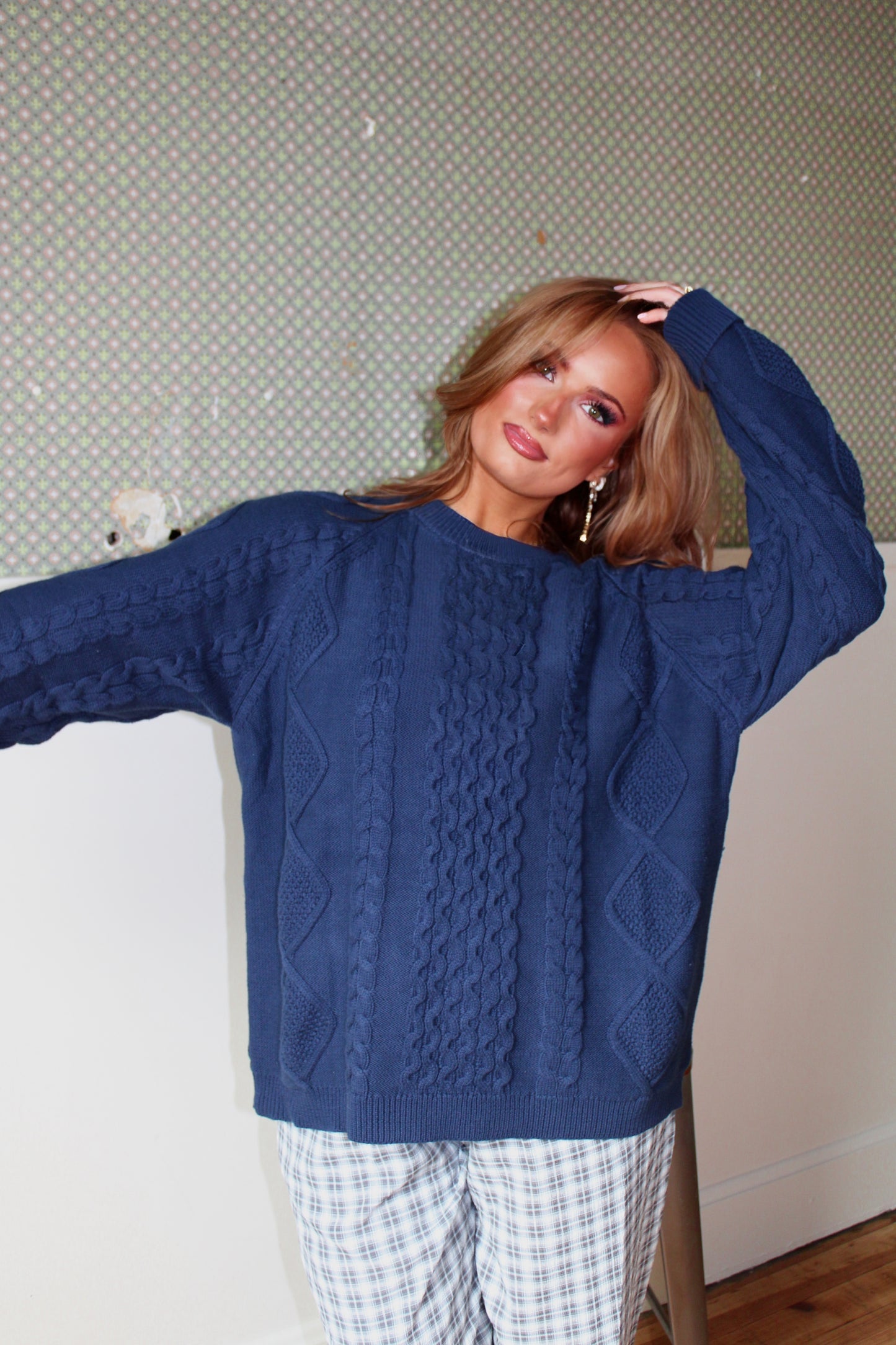 The Rory Cable Knit - Navy