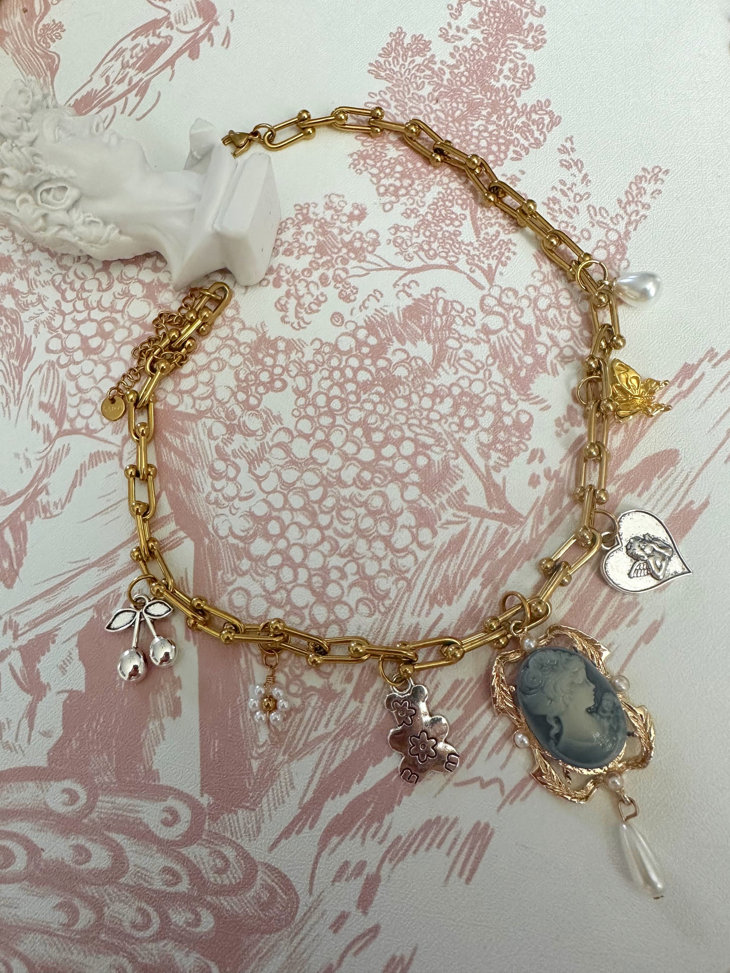 Vintage Blues Charm Necklace