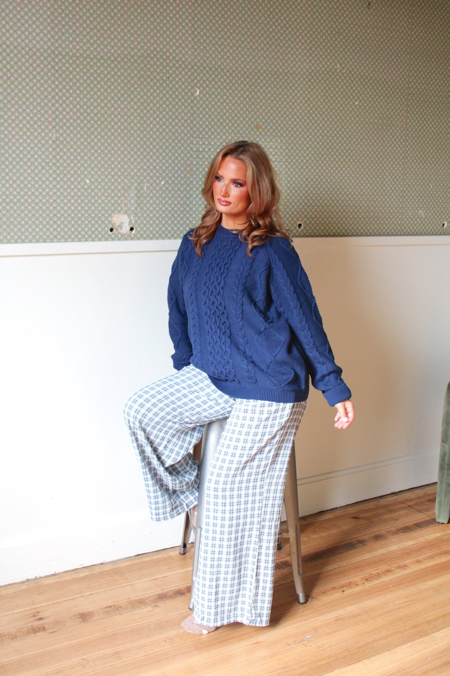 The Rory Cable Knit - Navy