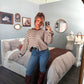 Timeless Threads Cardigan - Espresso Stripes
