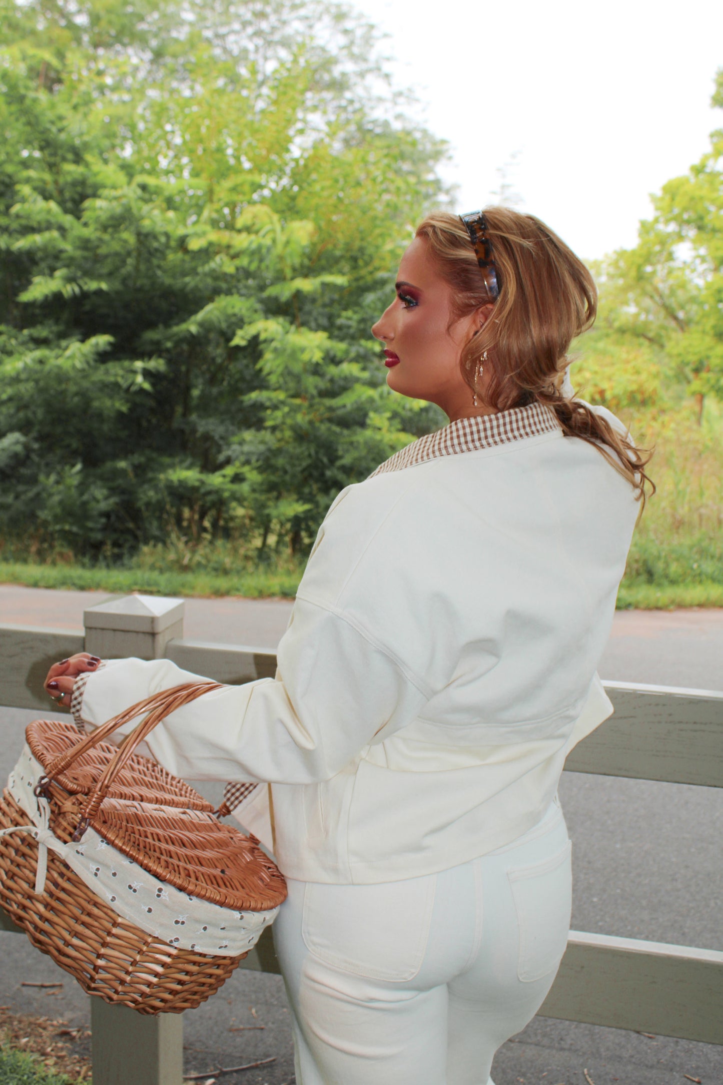 The Orchard Lane Jacket – Cream Gingham
