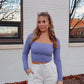 Made You Look Seamless Top - Periwinkle