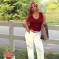 The Claret Ribbed Tank - Wine Stains