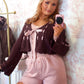 Quintelle Ribbon Cardigan - Pink Hot Cocoa