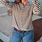 The Ashford Stripe Mockneck - Chocolate