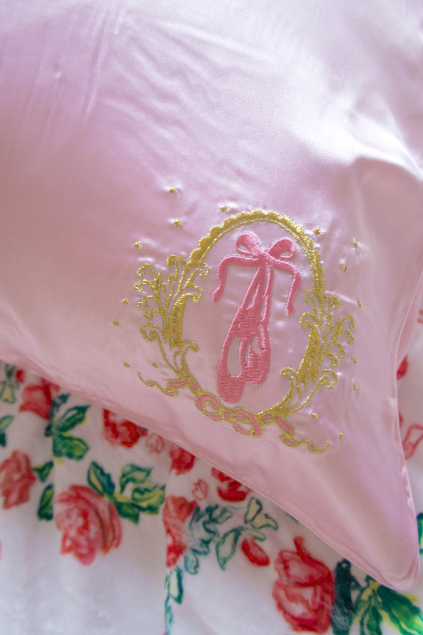 Ballet Slippers Silk Pillowcase