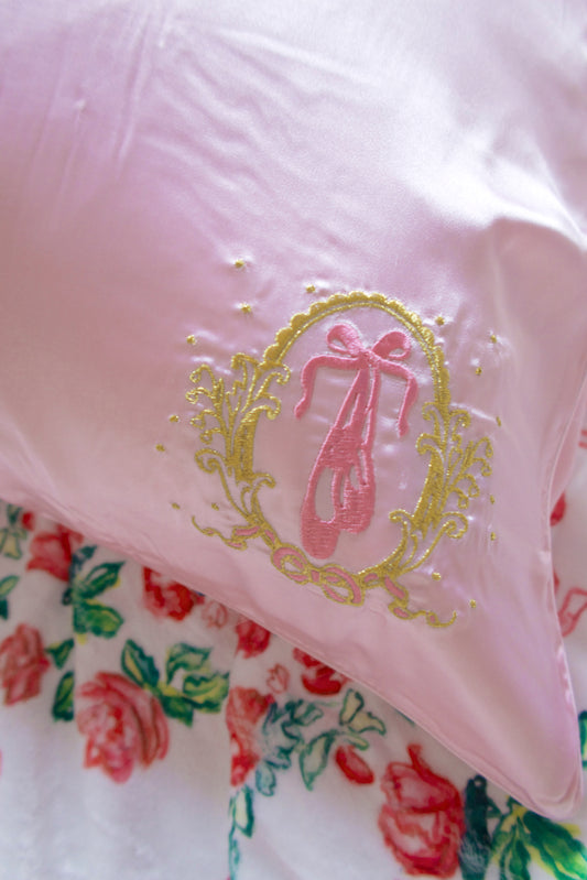 Ballet Slippers Silk Pillowcase