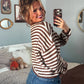 Timeless Threads Cardigan - Espresso Stripes