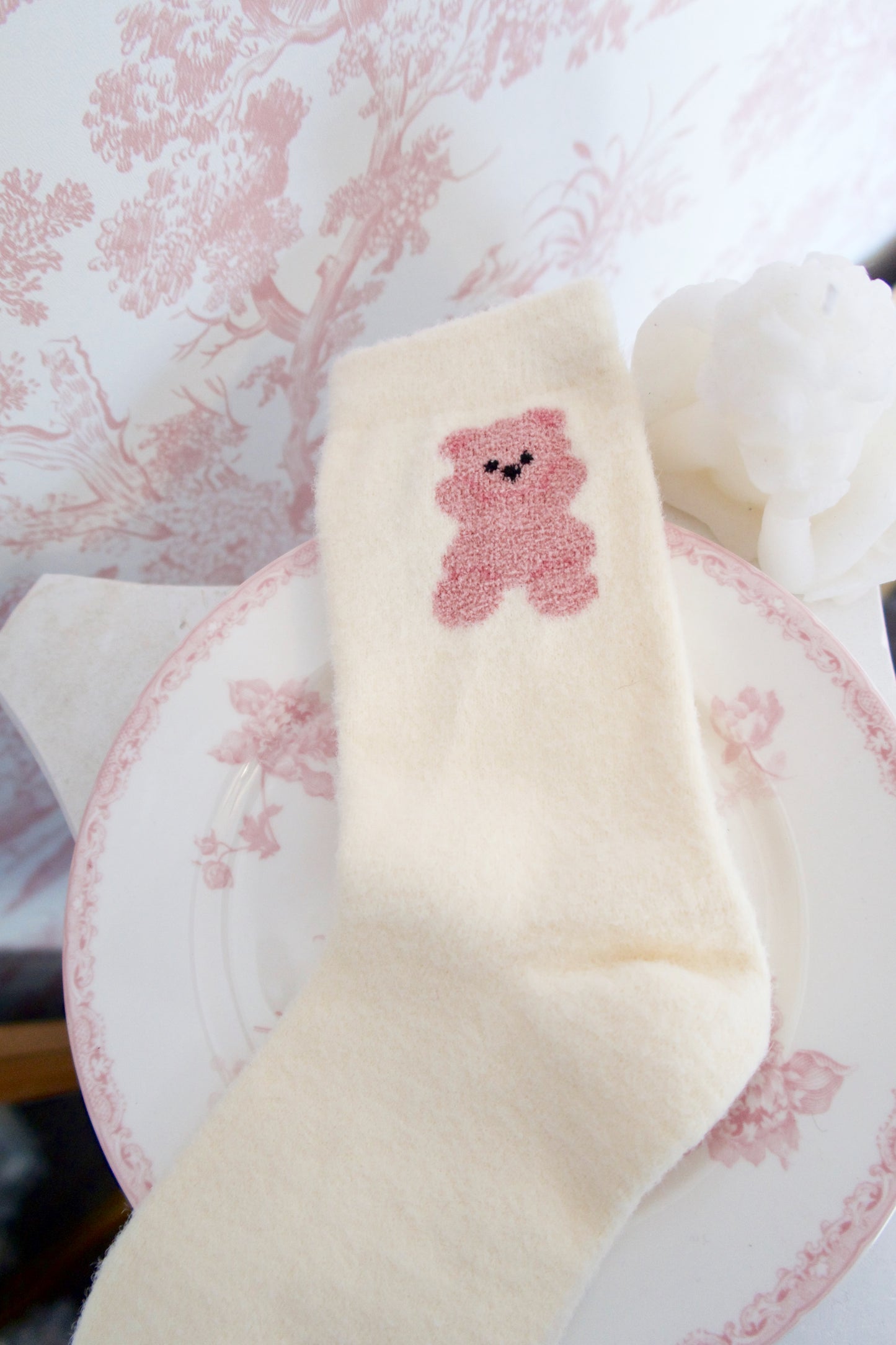 Pink Paws Cashmere Socks