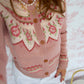 Vintage French Rose Cardigan - Pale Mauve