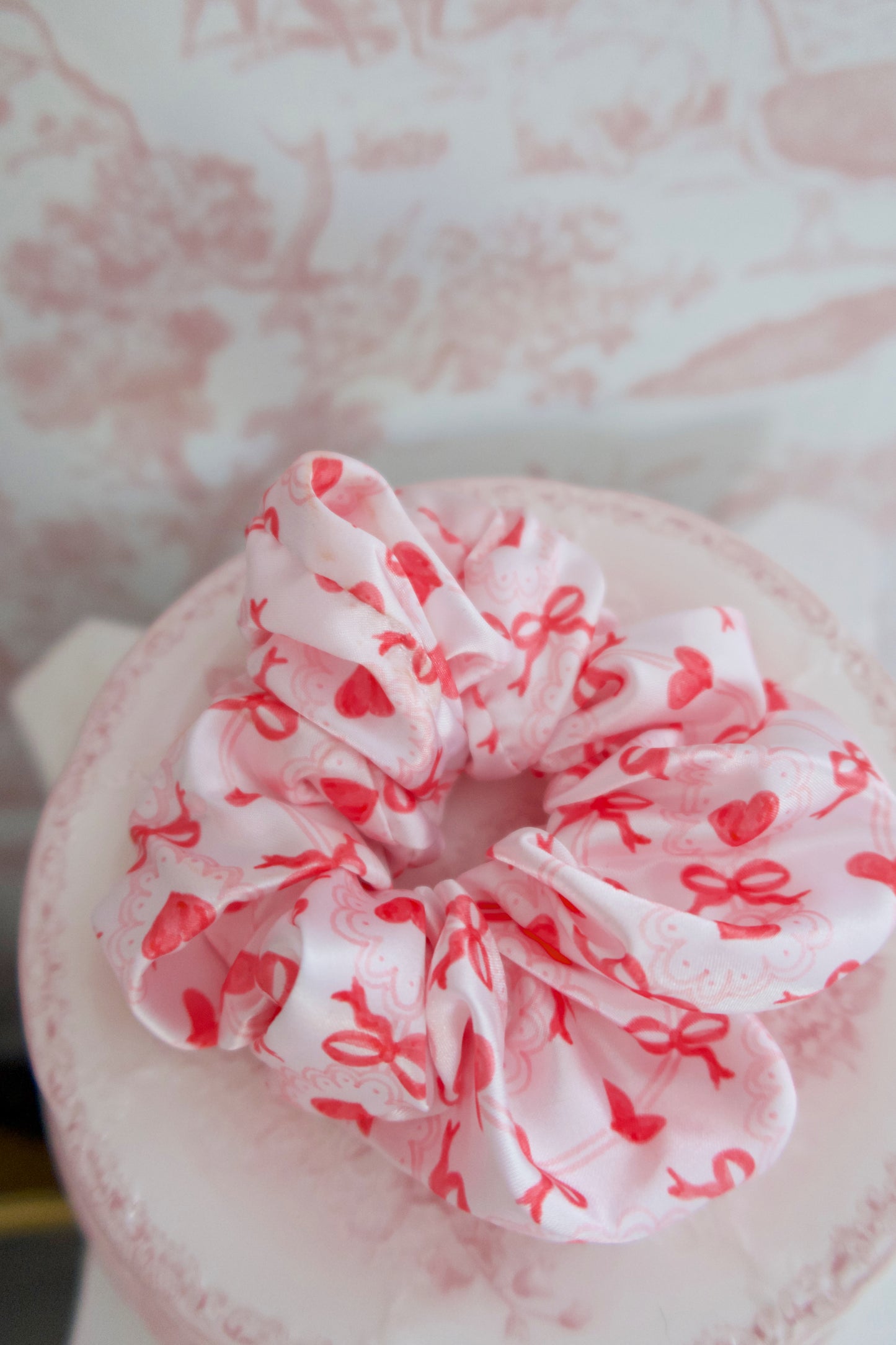 Sweetheart Bow Satin Scrunchie