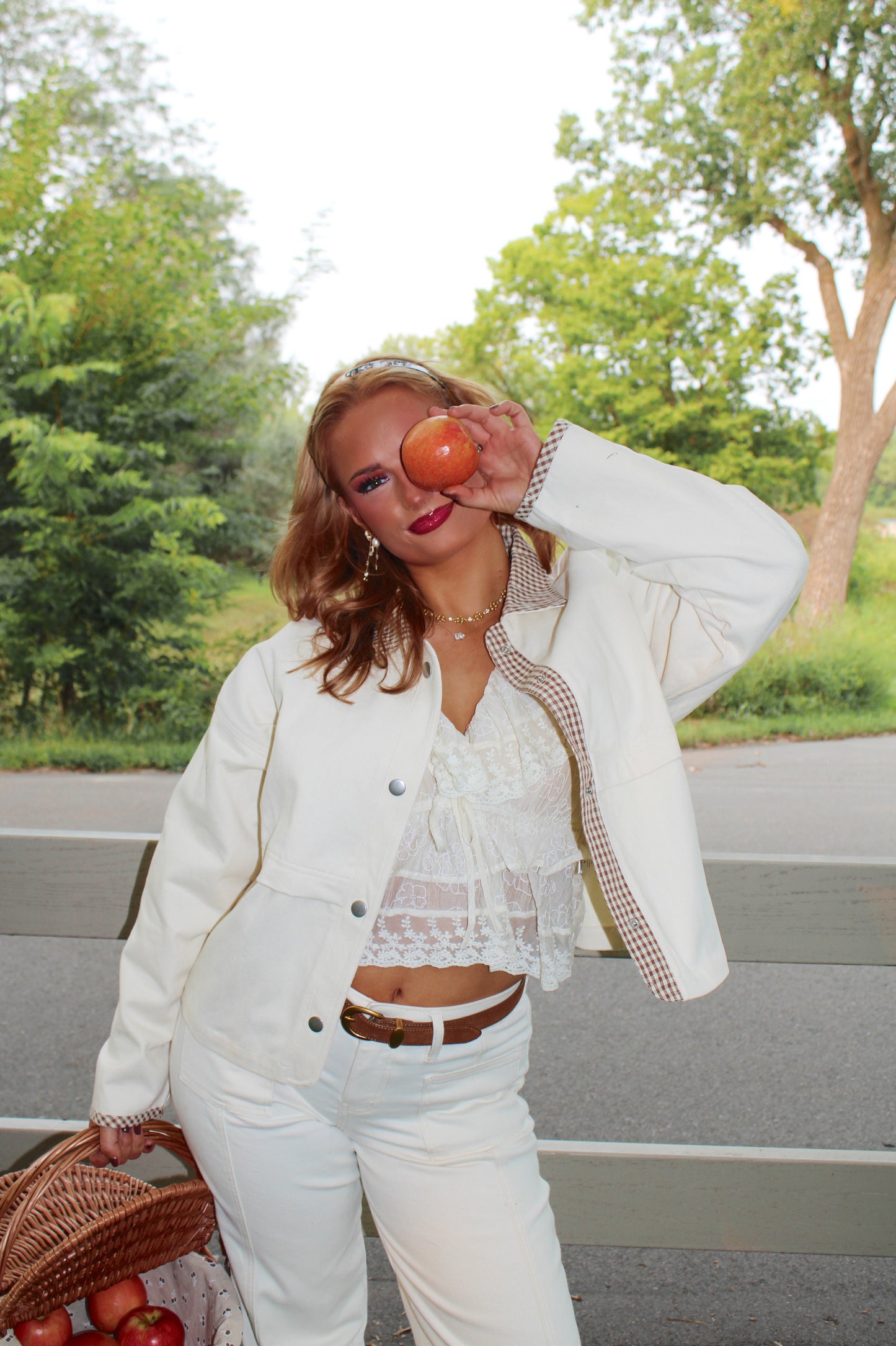 The Orchard Lane Jacket – Cream Gingham