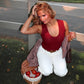 The Claret Ribbed Tank - Wine Stains