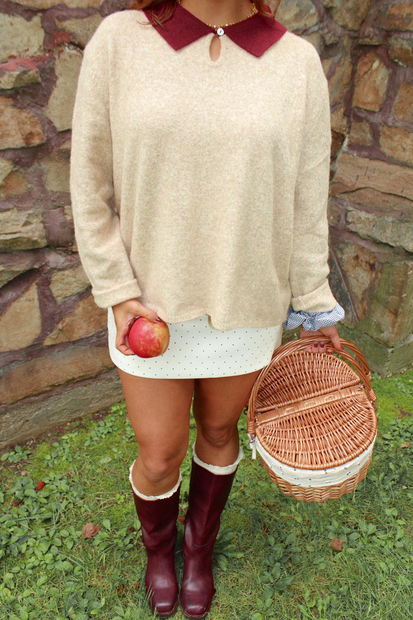 The Wentworth Polo Knit - Caramel Apple