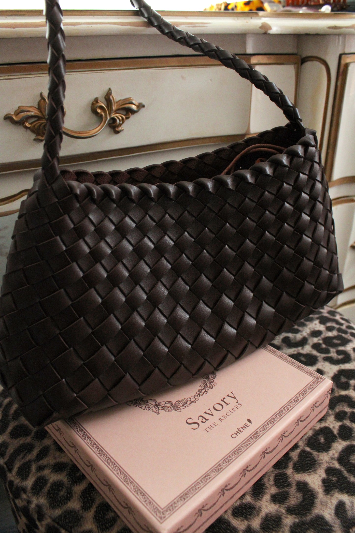 Le Chocolat Woven Shoulder Bag