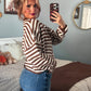 Timeless Threads Cardigan - Espresso Stripes