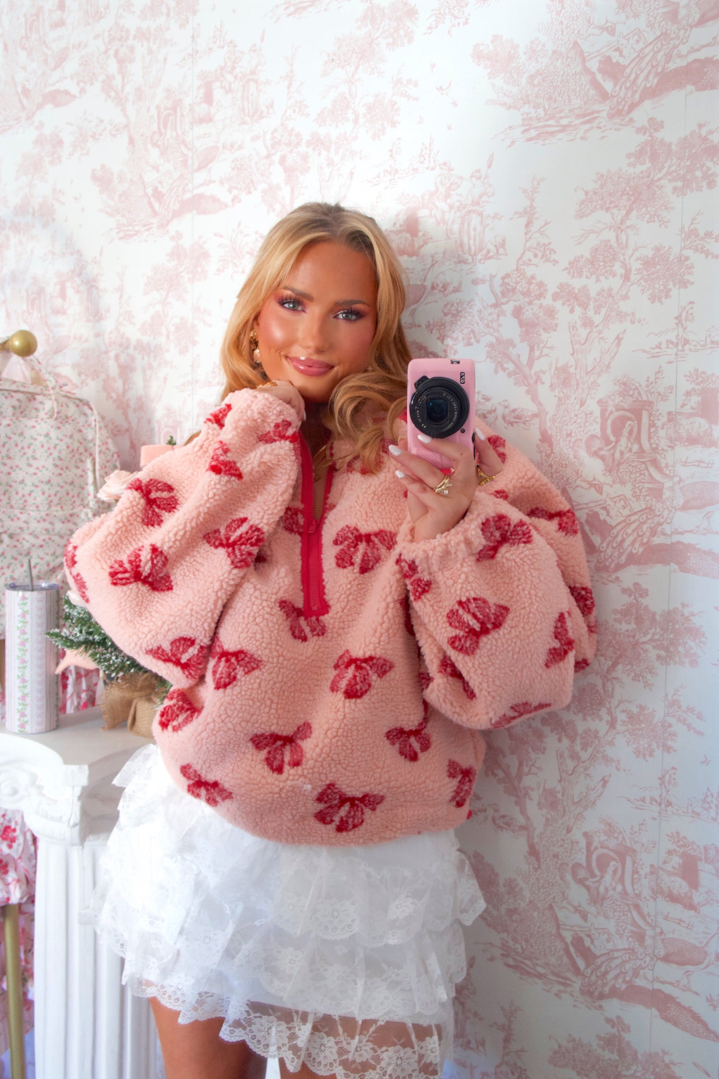 Winter Bow Whimsy Pullover - Sugar Plum Pink