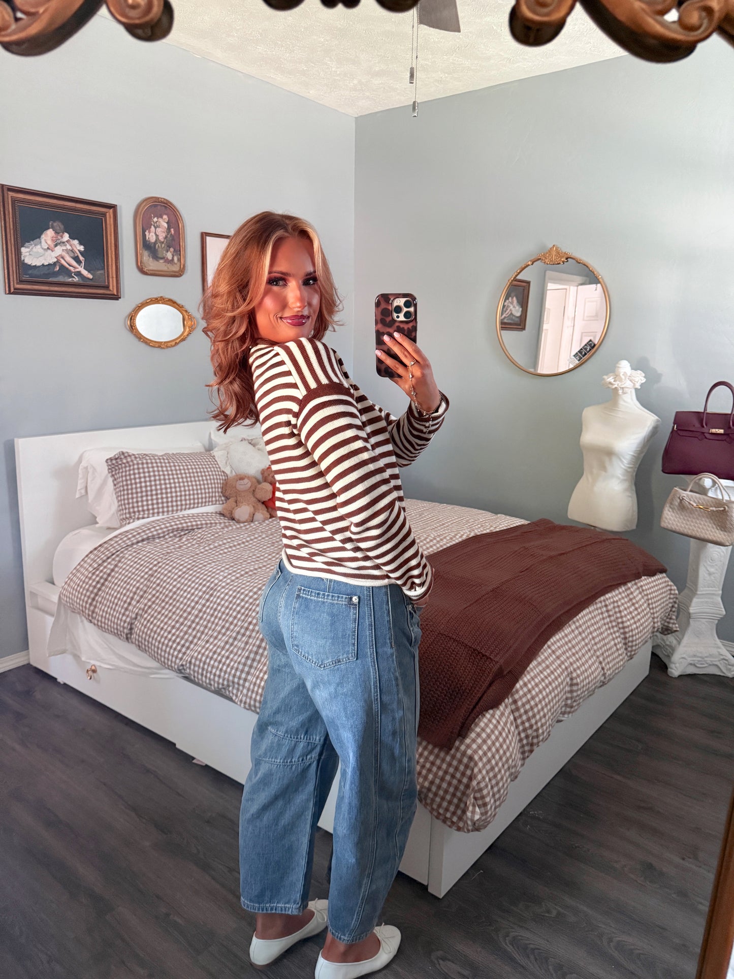 The Ashford Stripe Mockneck - Chocolate