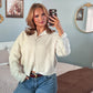 Timeless Threads Cardigan - Oatmeal Stripes