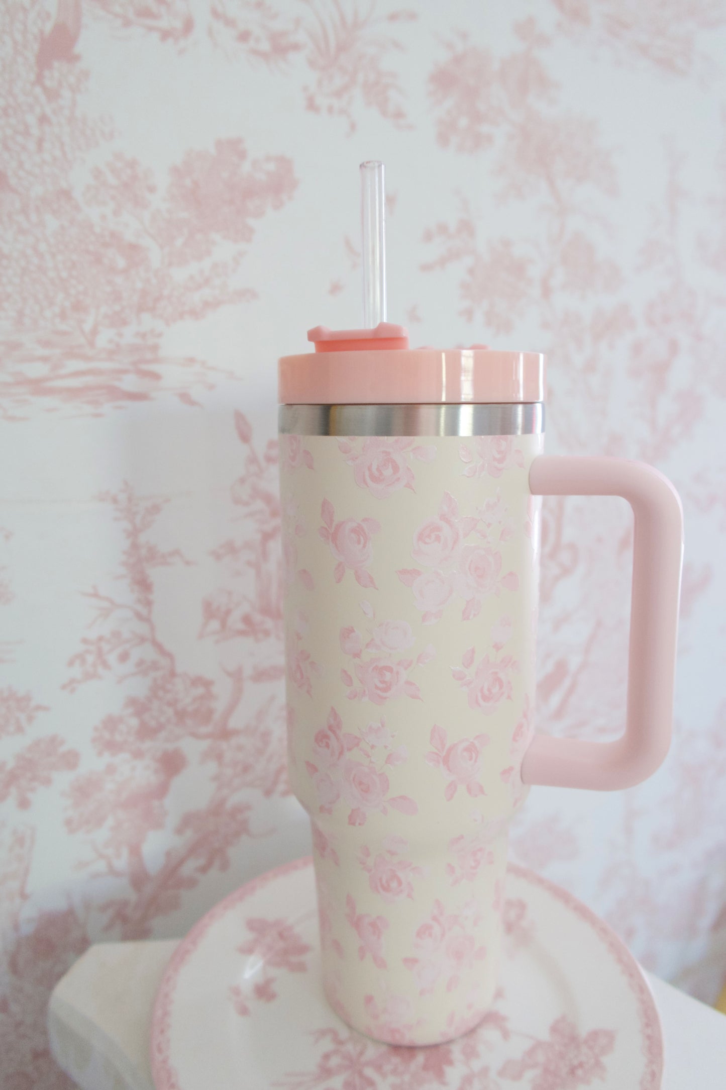 Whimsical Flower Tumbler - Blush