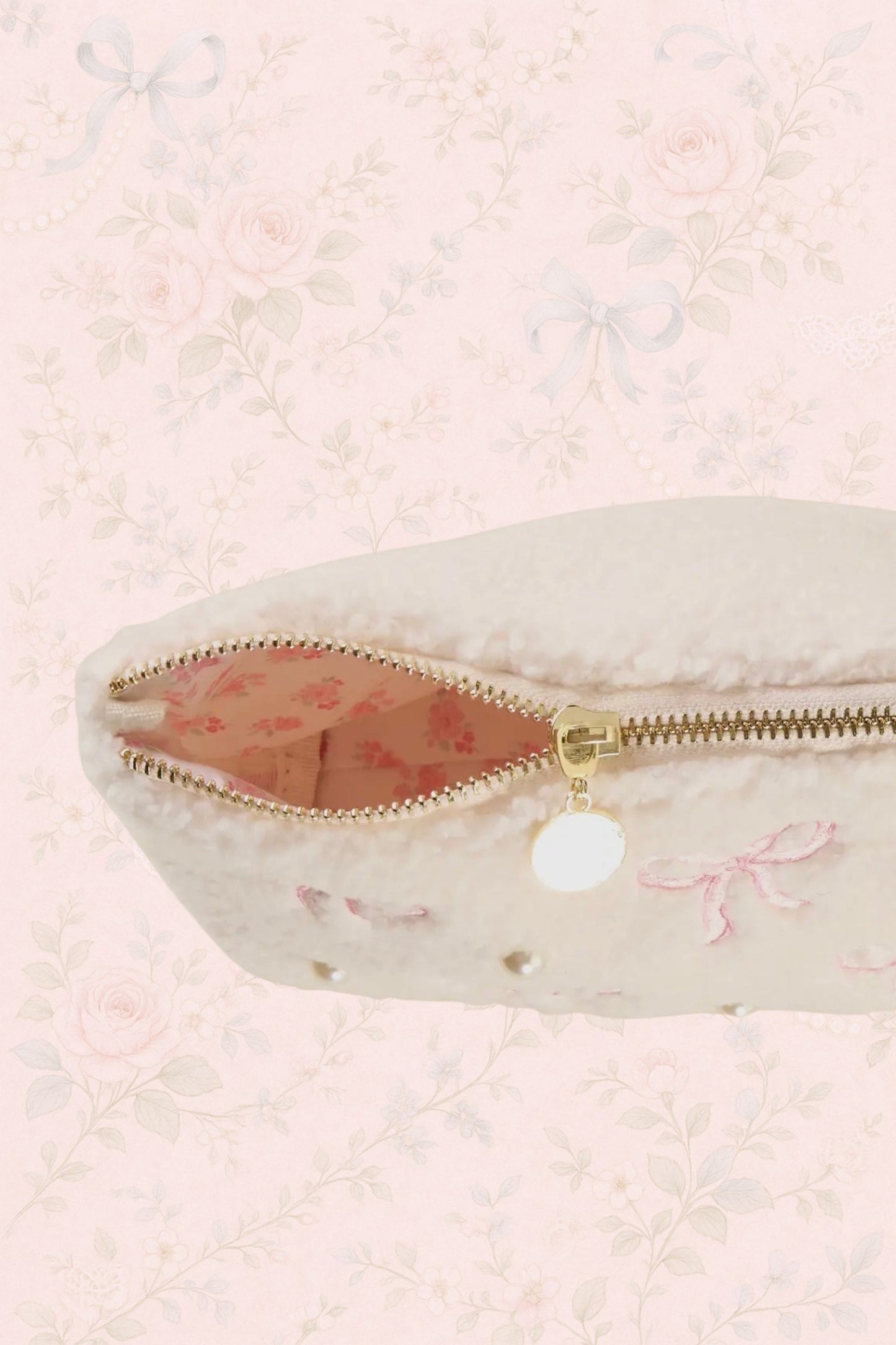 Blush Bows Teddy Pouch