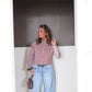 Bordeaux Stripe Mock Neck Sweater - Merlot
