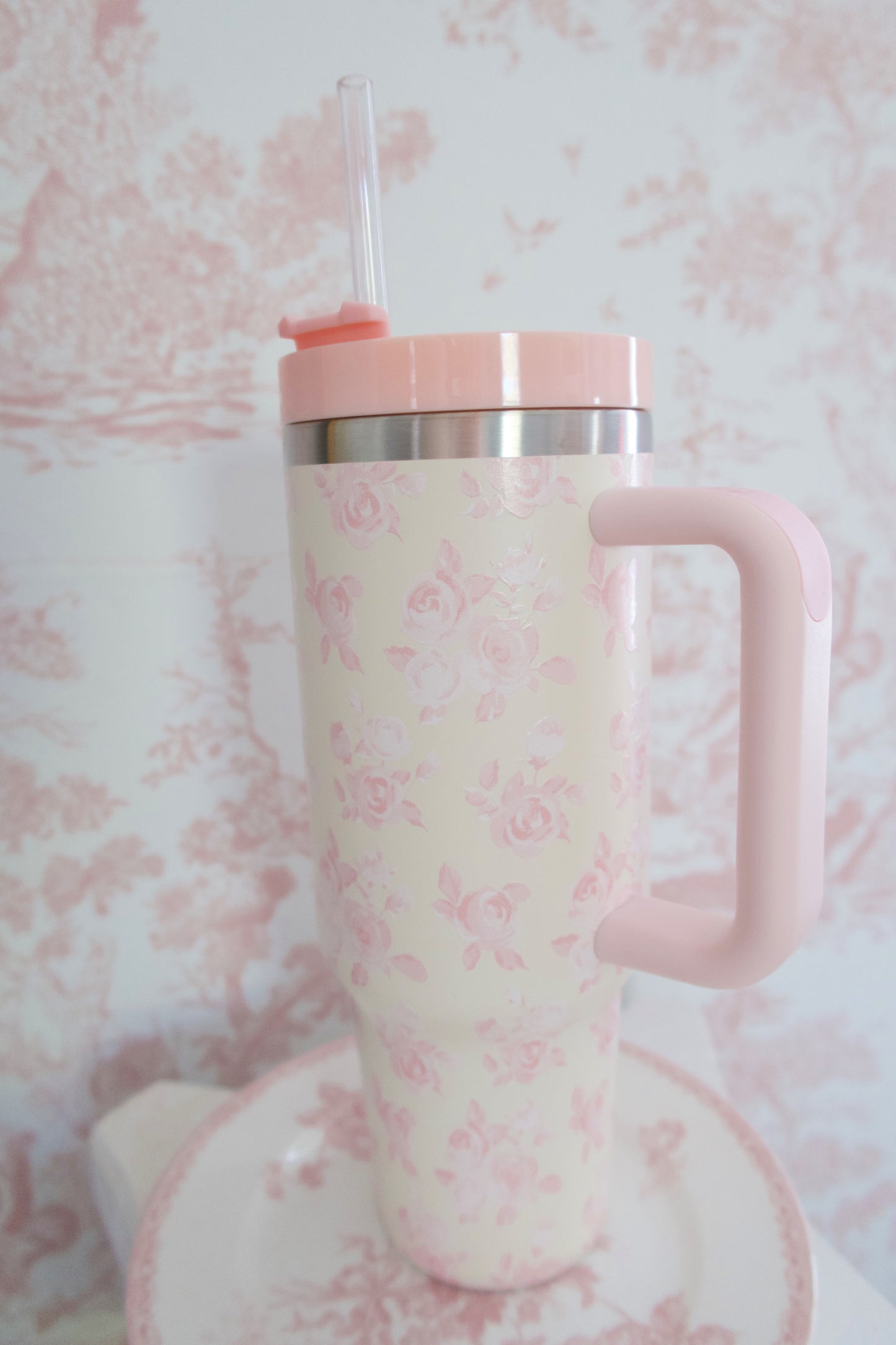 Whimsical Flower Tumbler - Blush