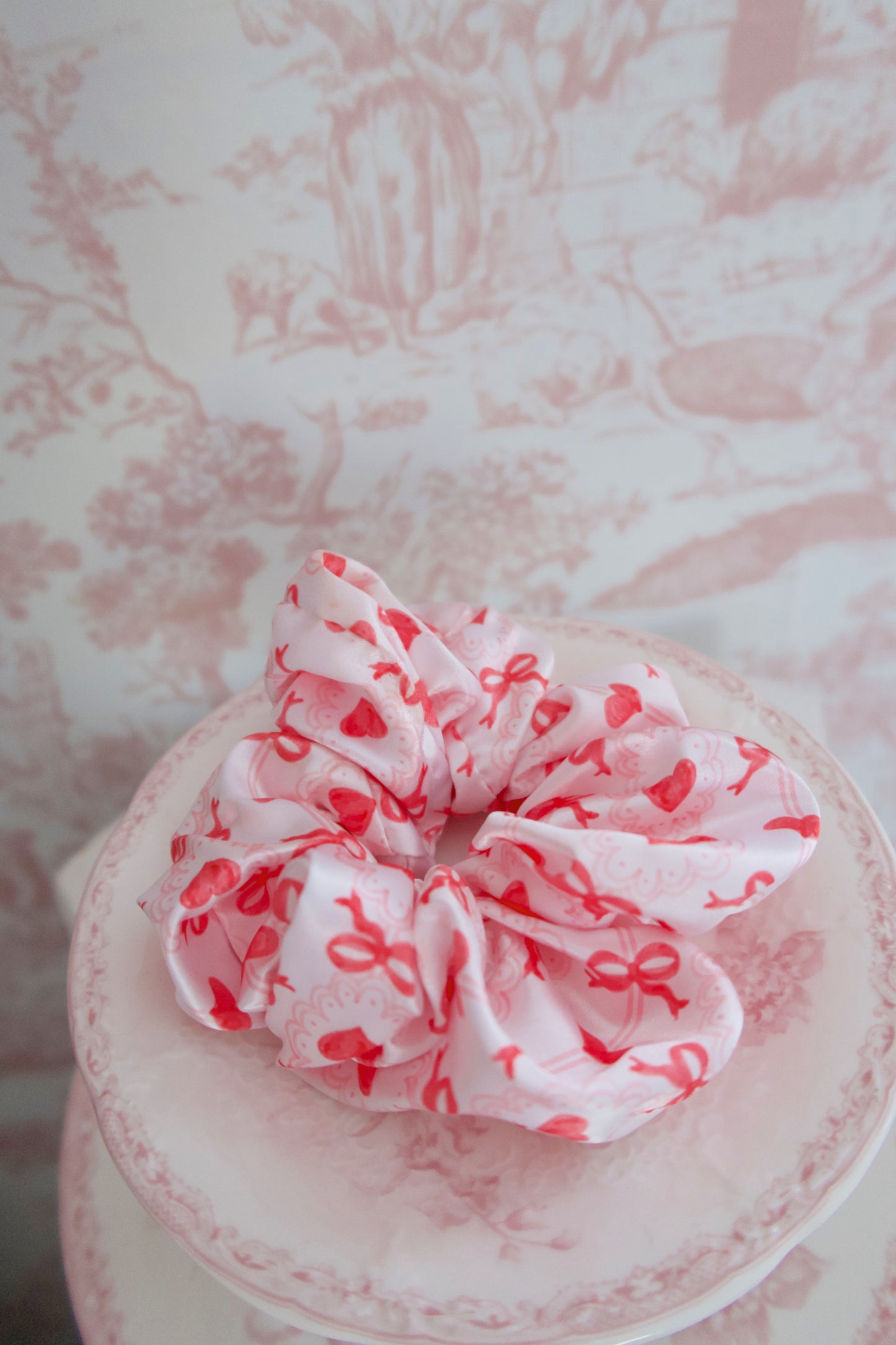 Sweetheart Bow Satin Scrunchie