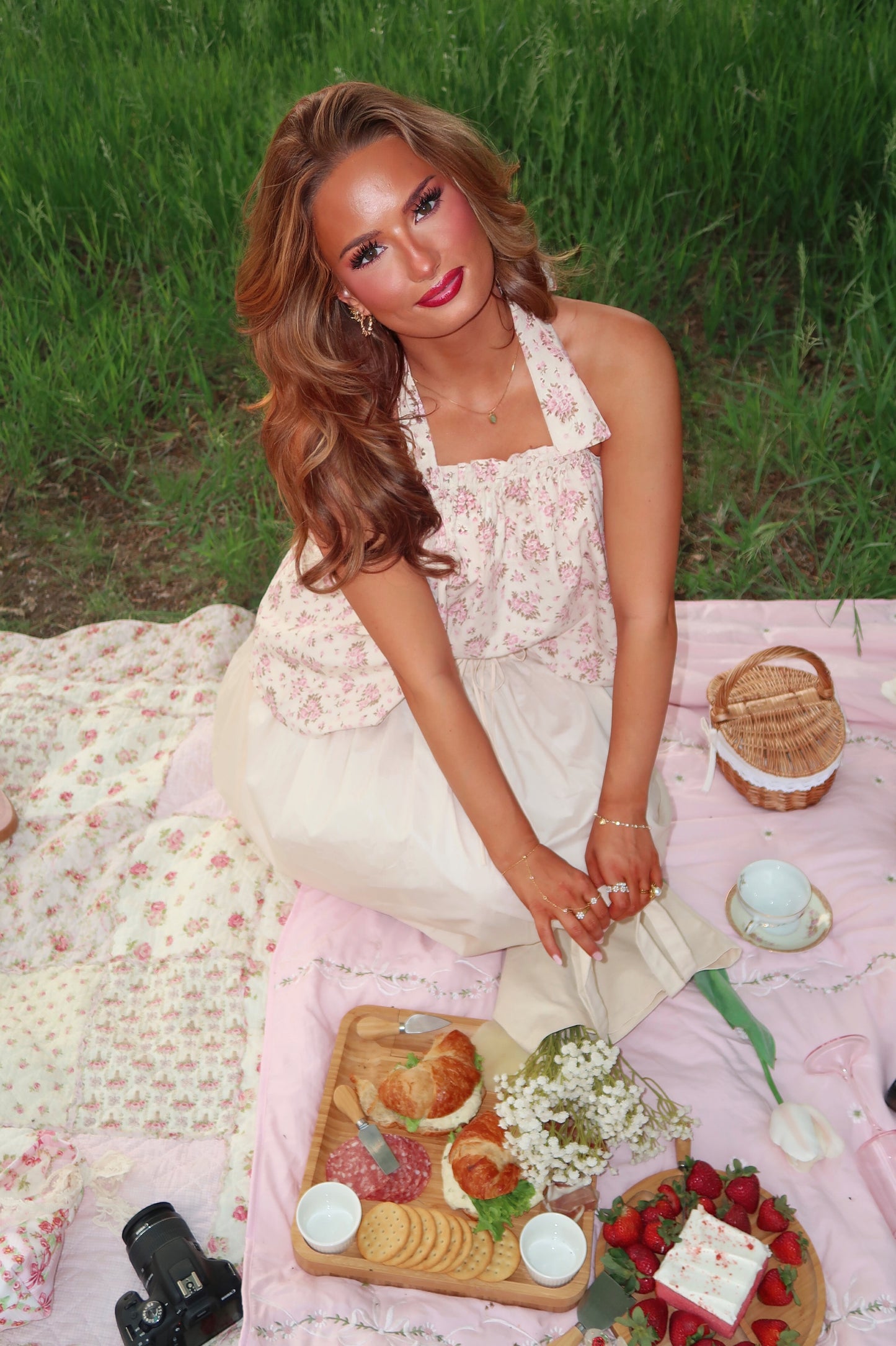 Cream Tea Blossoms Top
