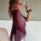 The Angel Veil Poncho - Bordeaux Whisper 9.12 PREORDER