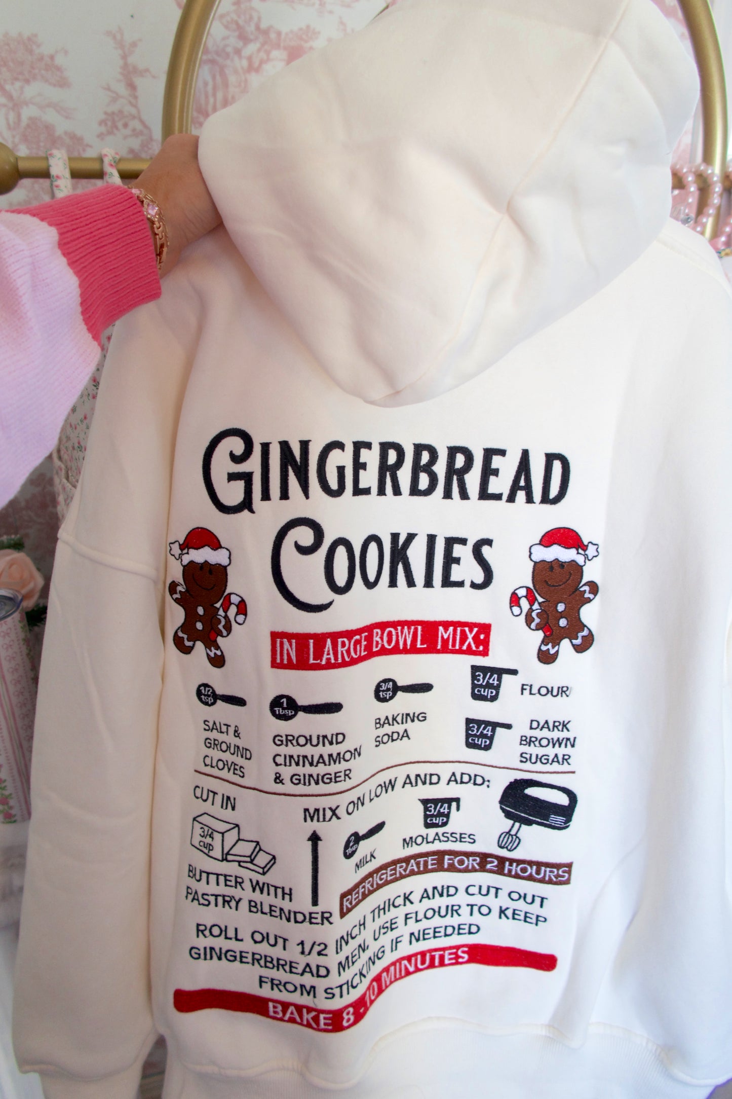 Gingerbread Baking Embroidered Hoodie