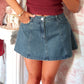 The Baroness Flared Denim Skirt