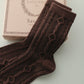 Gilmore Cable Knit Socks - Espresso RESTOCK