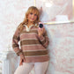 Pretty Girl Polo Sweater - Blush & Brownie